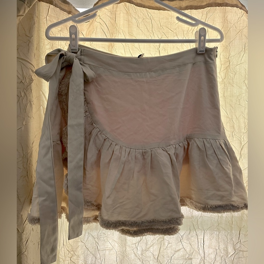 EMMIE ROSE Ruffle Wrap Mini Skirt